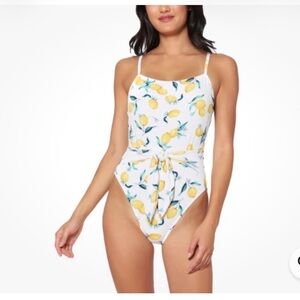 Jessica Simpson Lemon Print Swimsuit